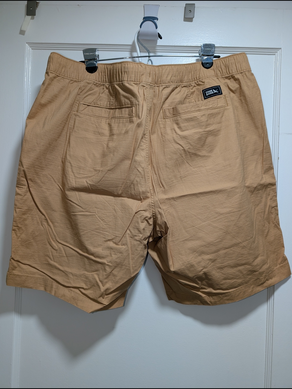 Eddie Bauer Men's Tan Elastic-Waist Hybrid Shorts